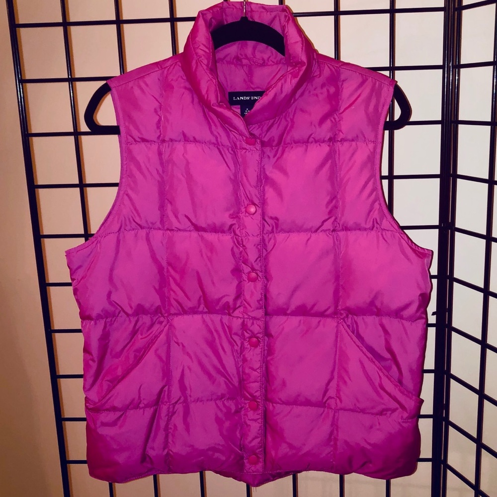 Land’s End Puffer Vest. Pink. Medium. EUC.